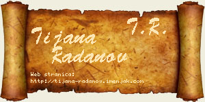 Tijana Radanov vizit kartica